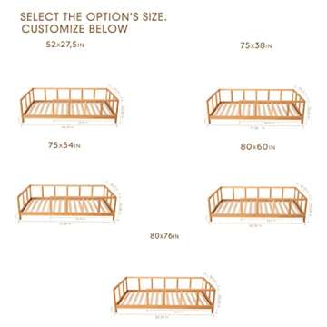 BUSYWOOD Montessori Floor Bed Twin for Boys & Girls