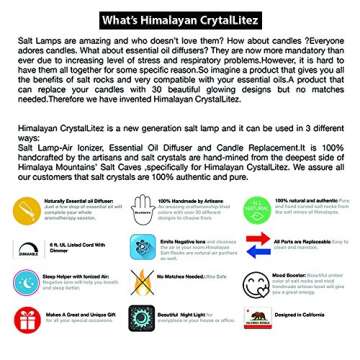 Himalayan CrystalLitez Himalayan Salt Lamp with UL Listed Dimmer Cord, Original Salt Crystals in A Handcrafted Artisan Bowl, Aromatherapy Salt Lamp (Ethnic Elephant)