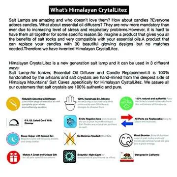 Himalayan CrystalLitez Himalayan Salt Lamp with UL Listed Dimmer Cord, Original Salt Crystals in A Handcrafted Artisan Bowl, Aromatherapy Salt Lamp (Ethnic Elephant)