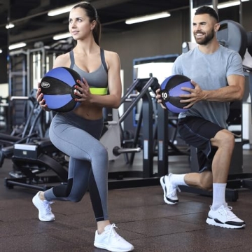 F2C 10 lbs Medicine Ball Workout Med Ball for Core Strength, Balance, Coordination Exercise Non-Slip Rubber Shell Textured Surface