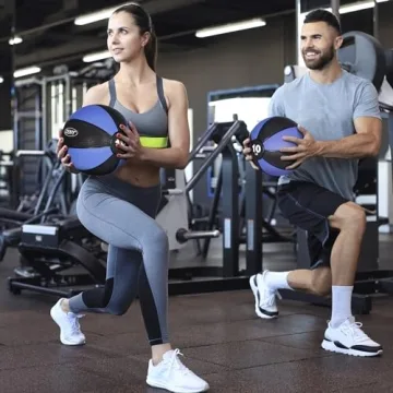 F2C 10 lbs Medicine Ball Workout Med Ball for Core Strength, Balance, Coordination Exercise Non-Slip Rubber Shell Textured Surface