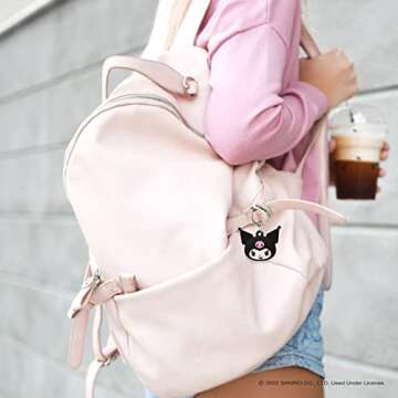 iFace Sanrio Friends Special Edition Silicone Protective Cover Designed for Apple AirTags [Cute Character Case] [Carabiner Keychain Clip Included] - Kuromi