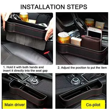 KUKEO Car Seat Gap Filler Organizer, Multifunctional Car Seat Organizer, Car Seat Organizer, Car Accessories with Car Seat Storage Organizer