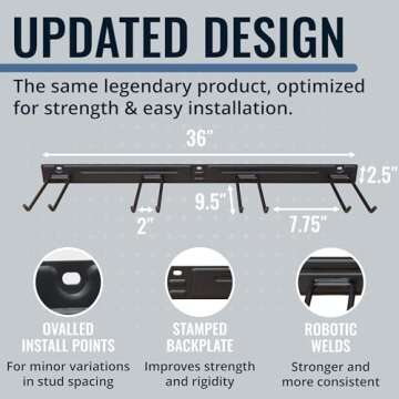 StoreYourBoard Garden Tool Organizer Wall Mount, Garage Wall Organizer – Garden Tool Storage, Tool Rack for Garage Organization & Storage, Heavy-Duty Tool Holder - Industrial Steel, Holds 250 Pounds