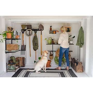 StoreYourBoard Garden Tool Organizer Wall Mount, Garage Wall Organizer – Garden Tool Storage, Tool Rack for Garage Organization & Storage, Heavy-Duty Tool Holder - Industrial Steel, Holds 250 Pounds