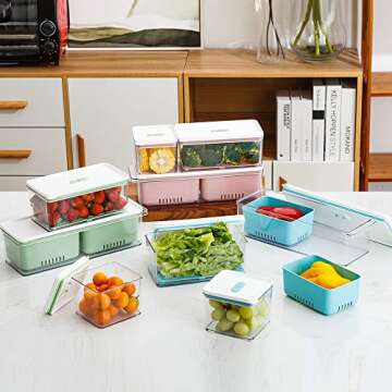 Lille Home Stackable Produce Saver - 3 Bins, BPA Free