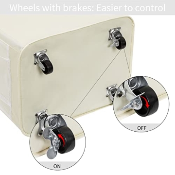 Chrislley 90L Rolling Laundry Basket with Wheels and Handles