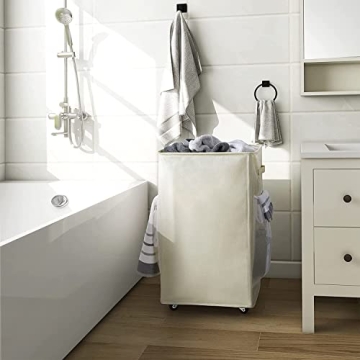 Chrislley 90L Rolling Laundry Basket with Wheels and Handles