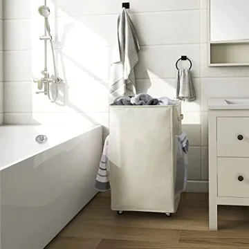 Chrislley 90L Rolling Laundry Basket with Wheels and Handles