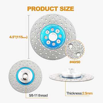 BRSCHNITT 4-1/2 Inch Diamond Granite Cutting Wheel for Angle Grinder