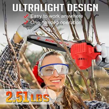 Electric 6 Inch Mini Small Cordless Battery Powered Handheld Chainsaw With Charger For Trimming On Tree Branches, Wood Cutting, Pruning Shears To Diy, Backyard Upkeep, Light Home Repairs