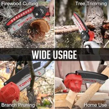 Electric 6 Inch Mini Small Cordless Battery Powered Handheld Chainsaw With Charger For Trimming On Tree Branches, Wood Cutting, Pruning Shears To Diy, Backyard Upkeep, Light Home Repairs