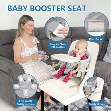 Yacul 3-in-1 Portable Hook On Chair for Babies