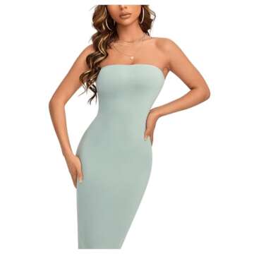Floerns Women's Sleeveless Tube Top Sexy Strapless Bodycon Maxi Club Dress Mint Green Petite S