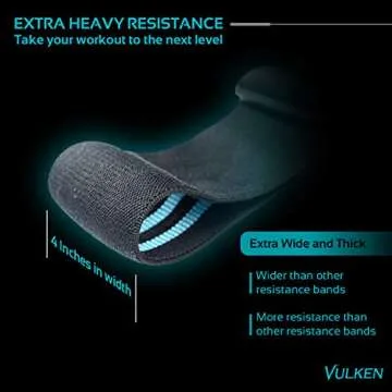 Vulken Resistance Bands Set for Legs and Butt. Adjustable Hip Glute Workout Bands for Men and Women. Extra Thick and Heavy Hip Circles. Fabric and Silicon Exercise Resistance Bands Set of 3