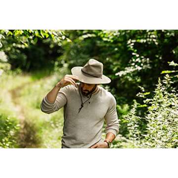 Dorfman Pacific Men's Twill Mesh Ventilation Sun Protection Safari Hat With Genuine Leather Trim, Khaki, XX-Large, 13" x 11" x 6"