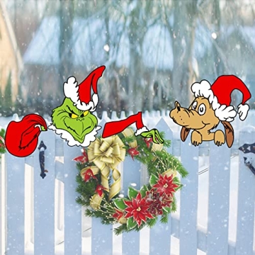 Funny Christmas Fence Yard Signs for Holiday Decor