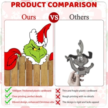 Funny Christmas Fence Yard Signs for Holiday Decor