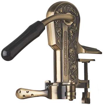 Wine Enthusiast Legacy Corkscrew – Elegant Vintage Style Wine Opener with Easy Cork Removal