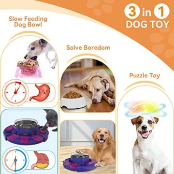 Puzzle Toys for Dog Boredom and Mentally Stimulating,Slow Food Feeder Dispenser,Keep Busy,Replace Pe...