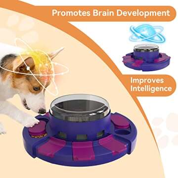 Puzzle Toys for Dog Boredom and Mentally Stimulating,Slow Food Feeder Dispenser,Keep Busy,Replace Pet Bowl,Puppy Brain Mental Stimulation Toy Level 2 in 1 Small/Medium/Large Aggressive Chewers Purple