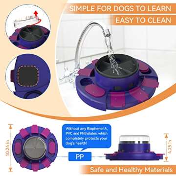 Puzzle Toys for Dog Boredom and Mentally Stimulating,Slow Food Feeder Dispenser,Keep Busy,Replace Pet Bowl,Puppy Brain Mental Stimulation Toy Level 2 in 1 Small/Medium/Large Aggressive Chewers Purple
