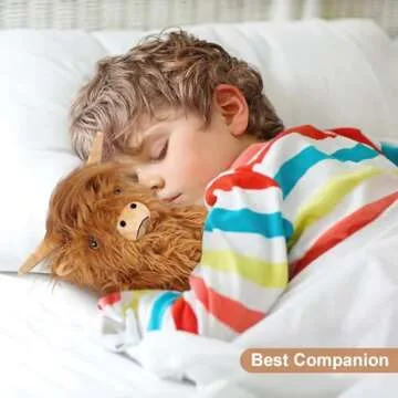 SuzziPals Heatable & Coolable Highland Cow Stuffed Animals Plushie, Microwavable Heating Pad for Soothing & Relaxation, Lavender Scented Cattle Plush Toys for Stress Relief, Stuffed Cow Gifts