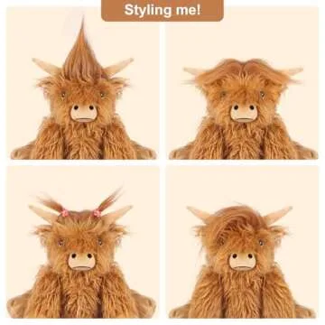 SuzziPals Heatable & Coolable Highland Cow Stuffed Animals Plushie, Microwavable Heating Pad for Soothing & Relaxation, Lavender Scented Cattle Plush Toys for Stress Relief, Stuffed Cow Gifts