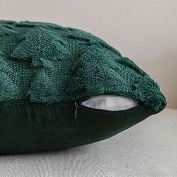 SHITURRE Christmas Tree Decorative Throw Pillow Covers Set of 2 Packs, Soft Fluffy Pillowcases for Home Décor, Boho Pillow Covers for Couch Bedroom(Green-Tree, 20"x20")