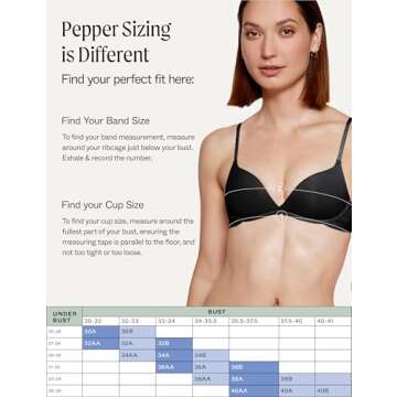 Pepper Wireless Bra | Zero-G Wirefree Lift-Up Bra, Gravity-Defying Wireless Push-Up Bra (30A-40AA)