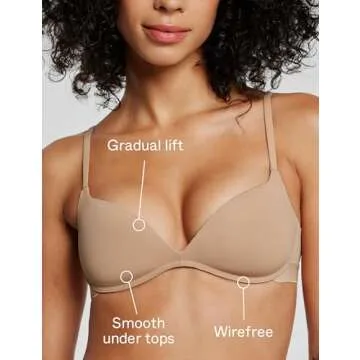 Pepper Wireless Bra | Zero-G Wirefree Lift-Up Bra, Gravity-Defying Wireless Push-Up Bra (30A-40AA)