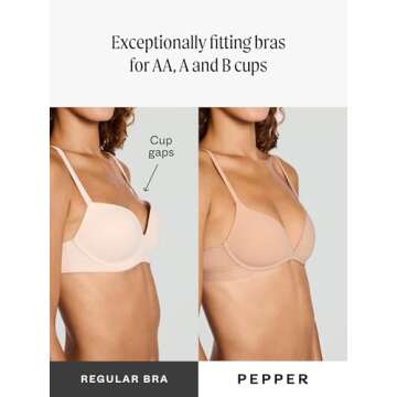 Pepper Wireless Bra | Zero-G Wirefree Lift-Up Bra, Gravity-Defying Wireless Push-Up Bra (30A-40AA)