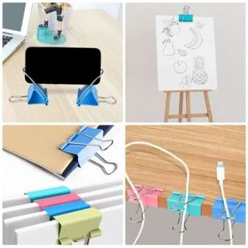 18 Pcs Extra Large Binder Clips 2 inch Length, Colorful Big Binder Clips for Office