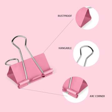 18 Pcs Extra Large Binder Clips 2 inch Length, Colorful Big Binder Clips for Office