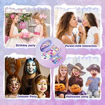 Tomons Kids Makeup Kit for Girl Real Washable Cosmetic Toy Beauty Set , Birthday Toys Gift for 3 4 5 6 7 8 9 10 Year Girls