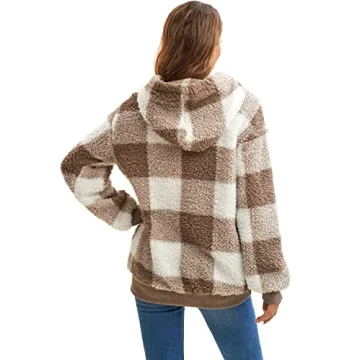 ReachMe Women's Cozy Sherpa Hoodie with Pockets