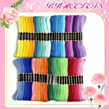 50 Colors Embroidery Floss Set for Crafts and Bracelets