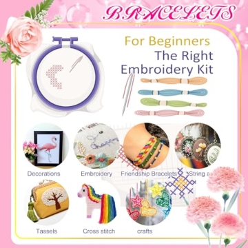 50 Colors Embroidery Floss Set for Crafts and Bracelets