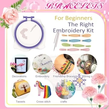 50 Colors Embroidery Floss Set for Crafts and Bracelets