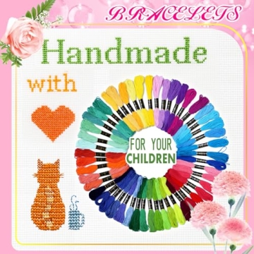 50 Colors Embroidery Floss Set for Crafts and Bracelets