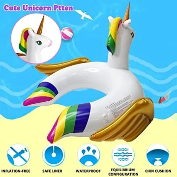 iGeeKid Unicorn Pool Float for Kids Summer Fun
