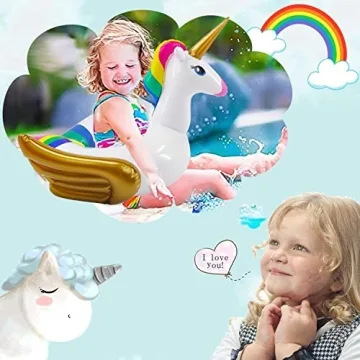 iGeeKid Unicorn Pool Float for Kids Summer Fun