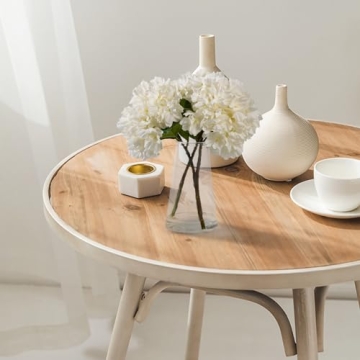 LovFove 3pcs White Hydrangea Artificial Flowers in Vases