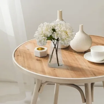 LovFove 3pcs White Hydrangea Artificial Flowers in Vases