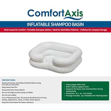 Comfort Axis Deluxe Inflatable Shampoo Basin for Elderly and Disabled