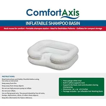 Comfort Axis Deluxe Inflatable Shampoo Basin for Elderly and Disabled