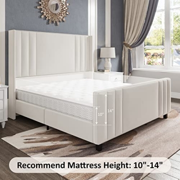 Albott King Size Velvet Bed Frame - Elegant & Sturdy