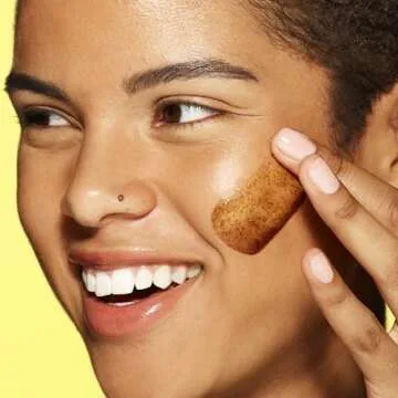 Volition Beauty Turmeric Brightening Polish with Oatmeal + Vitamin E | Physical Scrub to Exfoliate Face & Body | Removes Dead Skin, Boosts Luminosity & Glow, Smooths & Hydrates | Non-Stain Formula