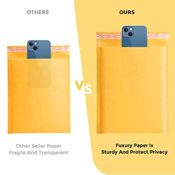 Eco-Friendly Fuxury Kraft Bubble Mailers 8.5x12 Inches