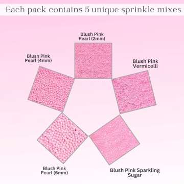 Confect Sprinkles for Cakes & Cupcakes Decoration | Assorted Pack of 5 Girly Dream Baby Shower Pearl...